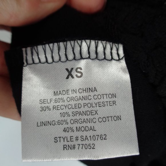 Threads 4 Thought Black Lace Bodycon Dress Sustainable, Organic Cotton - Picture 6 of 7